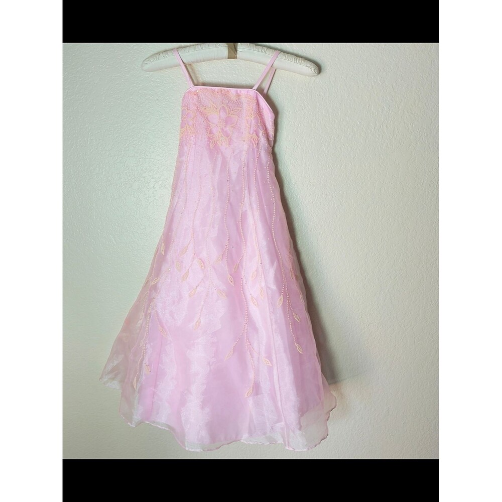 Pink Spaghetti-Strap Tulle Party Dress
